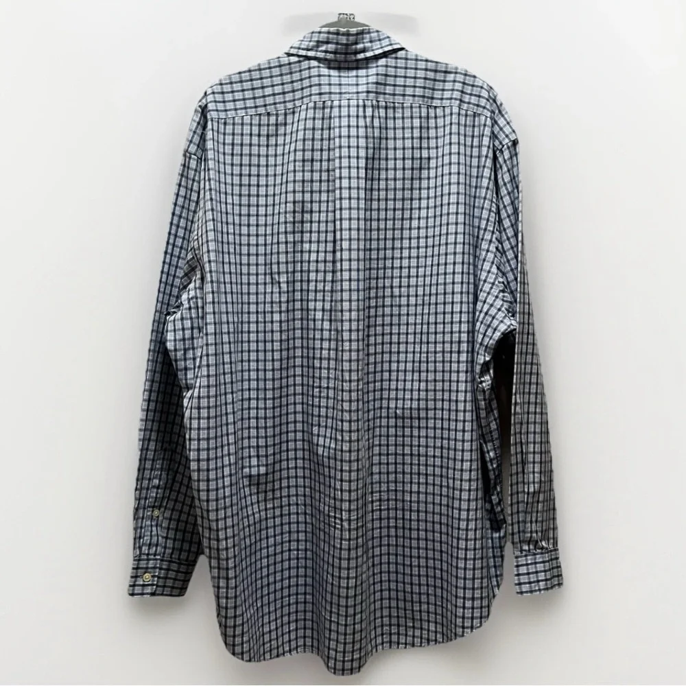 $15 SALE Ralph Lauren Blake Cotton Designer‎ Shirt Men XL Blue Check Long Sleeve